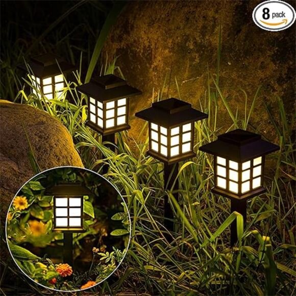 Solar Outdoor Lights，8 Pack LED Solar Lights Outdoor Waterproof - Picture 6 of 6